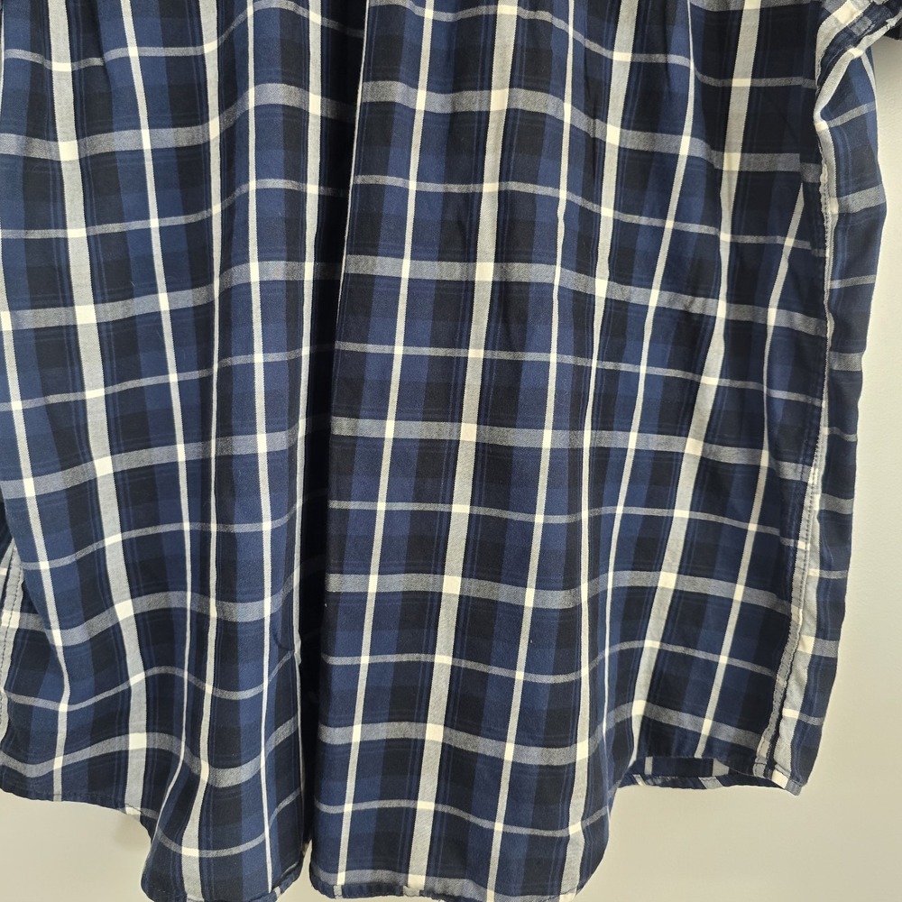Harley Davidson Navy Multi-Patch Plaid Mechanic Short Sleeve Shirt Slim 2XL.D131 - Picture 10 of 13